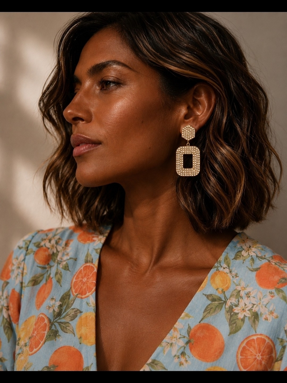 Gold Tone Faux Crystal Drop Earrings — Women's Fashion Jewelry NEW